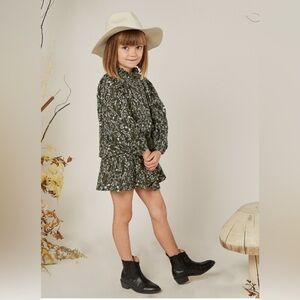 Rylee + Cru green vines skirt and shirt set • size 12-14